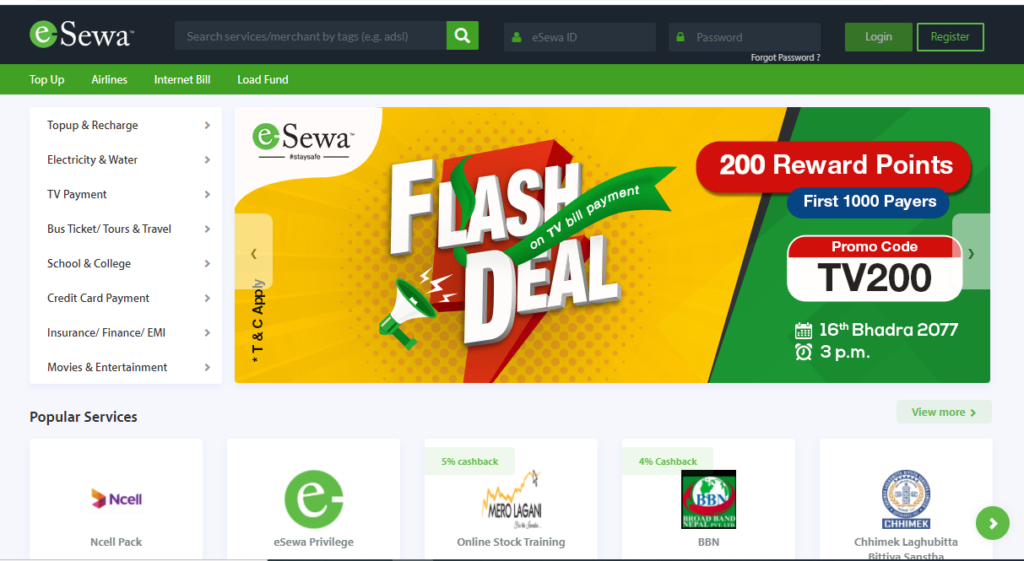 esewa-nepal-website E-sewa Nepal Website